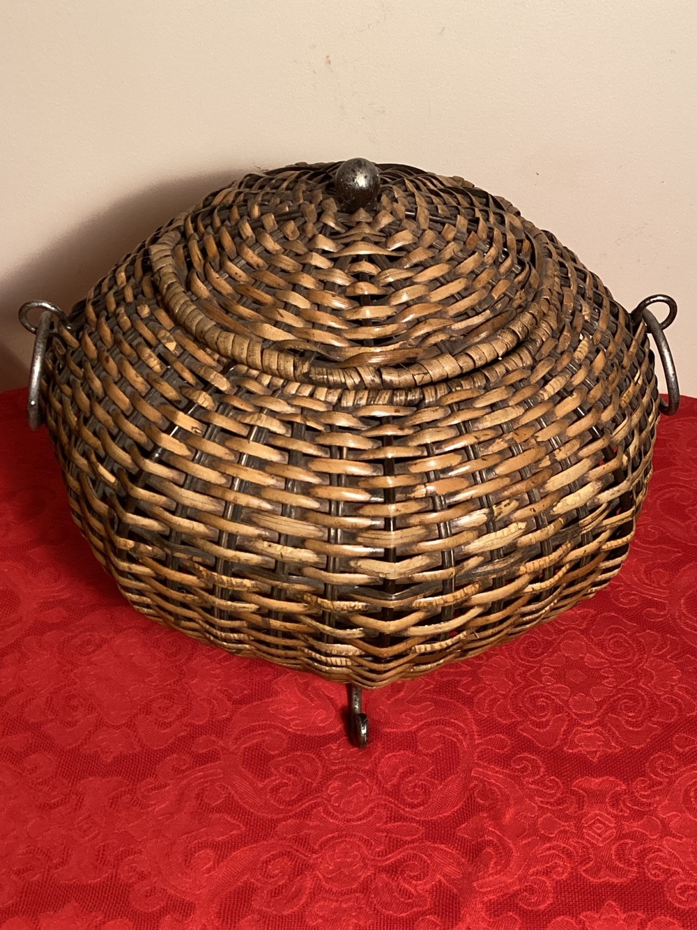 Vintage Beehive-Weaved Wicker Basket
